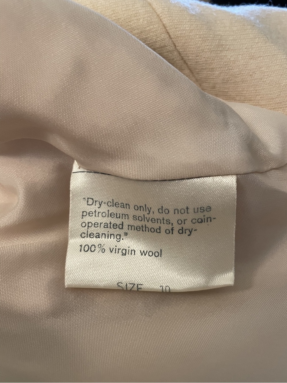 Vintage BLEYLE Women's 100% Wool Double Breasted Car Coat Jacket Cream Size 10 - Picture 14 of 14